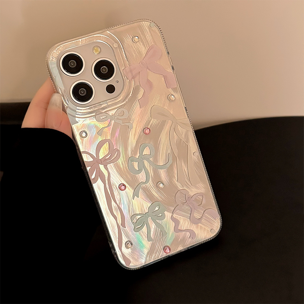 Phone Cases Korea - Kore Renkli Fiyonklu Elmas Desenli Telefon