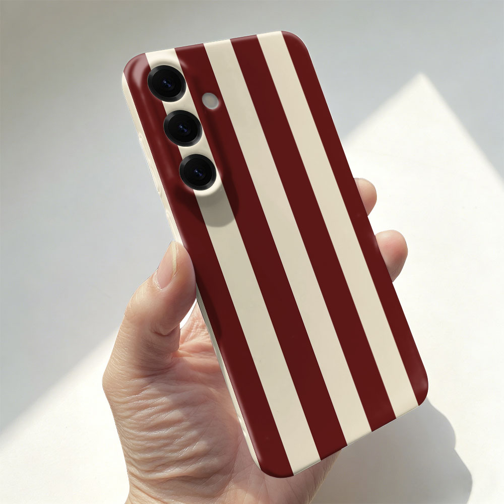Phone Cases Red - Kırmızı Beyaz Çizgili Kılıf Samsung A55