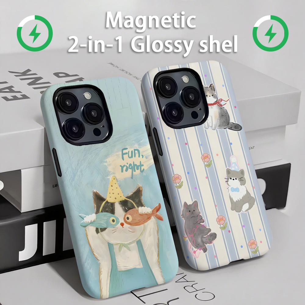 Phone Cases Iphone 14 - Sevimli kediler ve köpekler Telefon Kılıfı