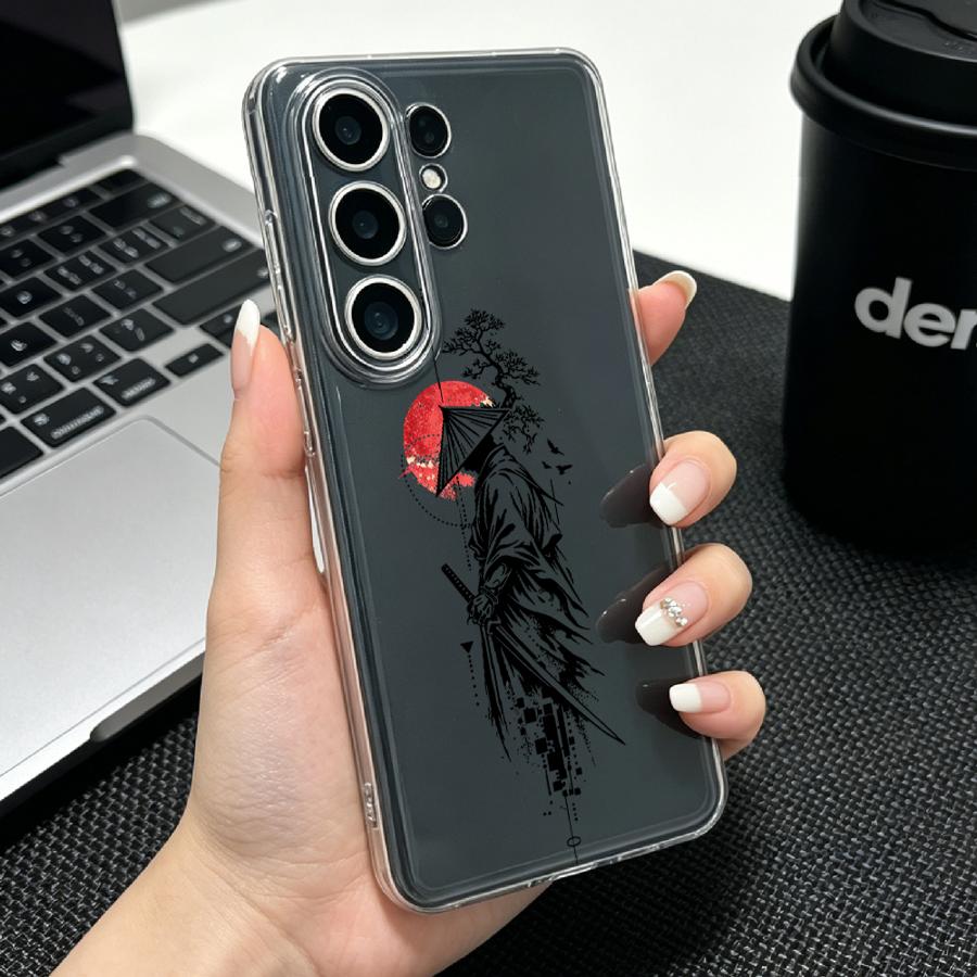 Phone Cases Red - Kırmızı Güneş Baskılı Samuray Desenli Samsung
