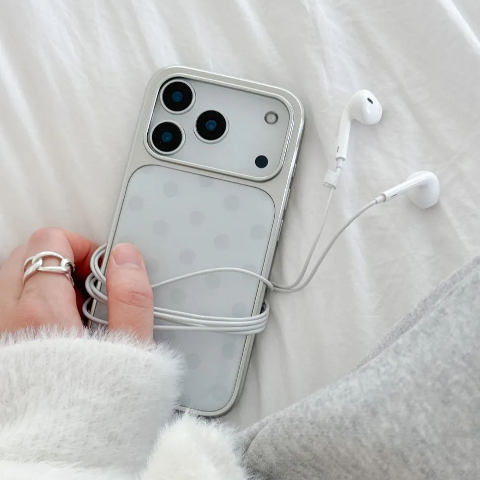 Phone Cases Korea - Kore Tarzı Minimalist Mavi Puantiyeli Telefon