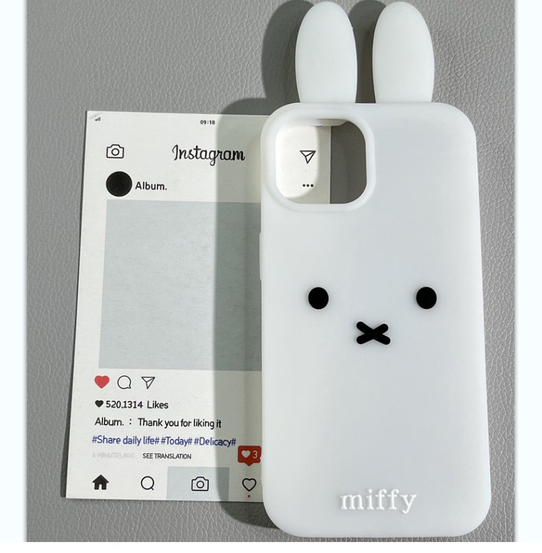 Phone Cases Kawaii - 3D Stereoskopik Kawaii Sevimli Karikatür Miffy