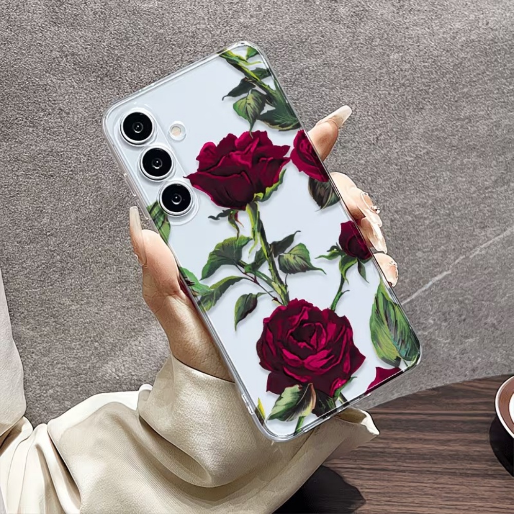 Estetik Kırmızı Gül Çiçekli Te - Phone Cases Red incelemesi ve fiyatı