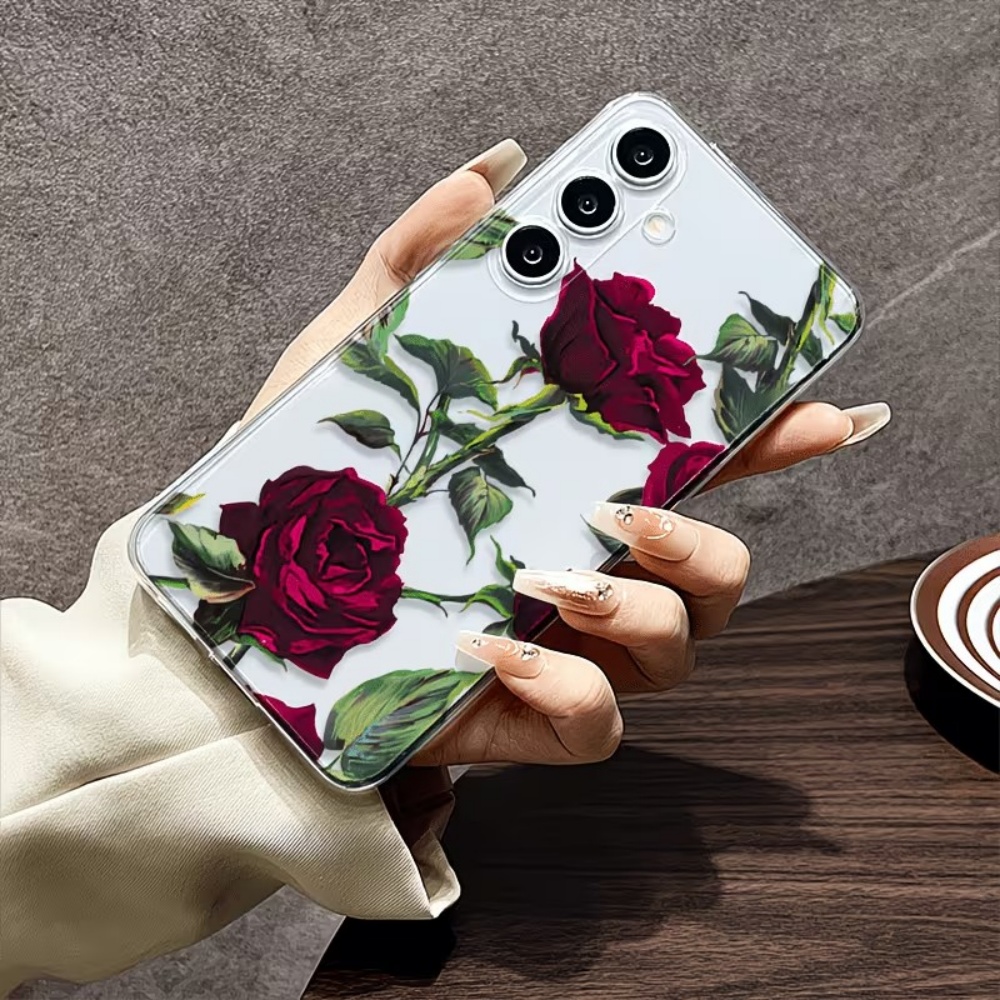 Estetik Kırmızı Gül Çiçekli Te - Phone Cases Red incelemesi ve fiyatı