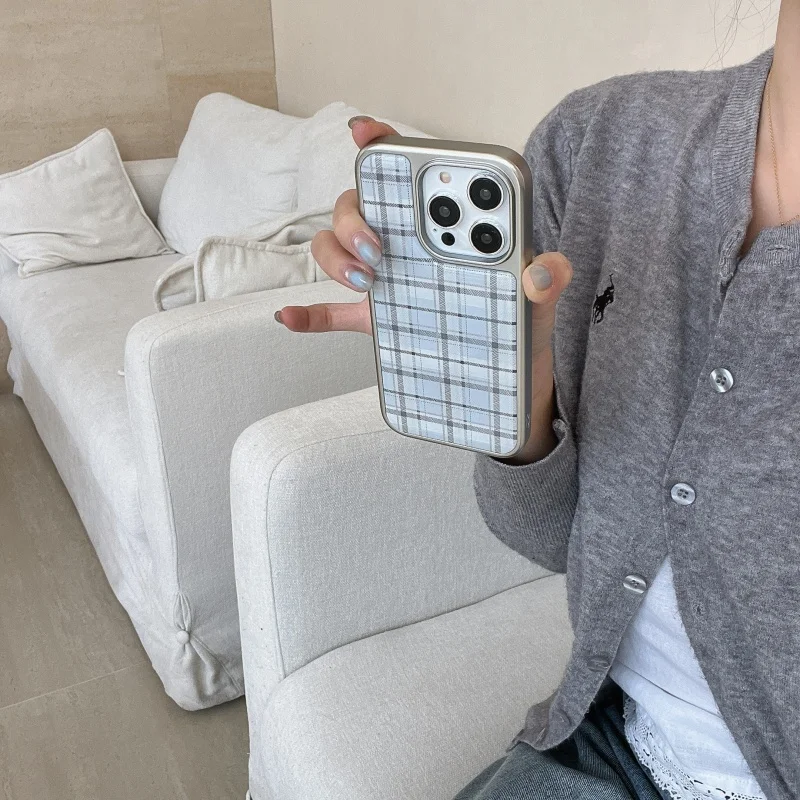 Kore Tarzı Epoksi Mavi Ekose D - Phone Cases Korea incelemesi ve fiyatı