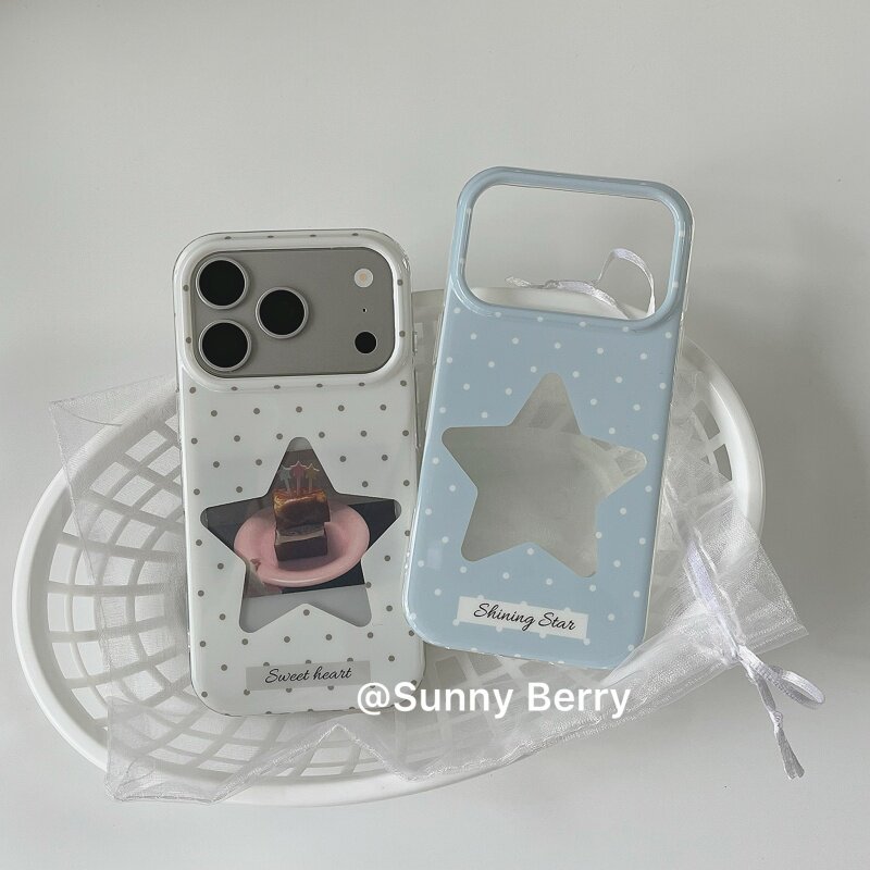 Kore INS Puantiyeli Beyaz Mavi - Phone Cases Korea incelemesi ve fiyatı