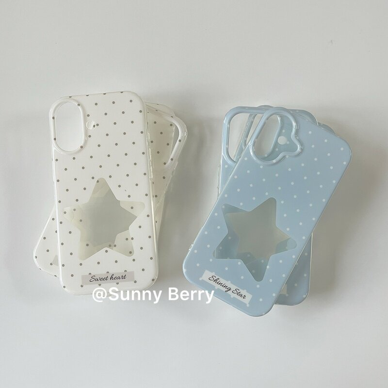 Kore INS Puantiyeli Beyaz Mavi - Phone Cases Korea incelemesi ve fiyatı