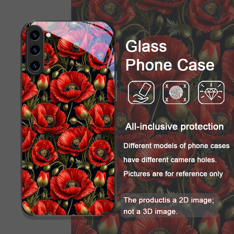 Retro Gelincik Çiçeği Çiçeklen - Phone Cases Red incelemesi ve fiyatı