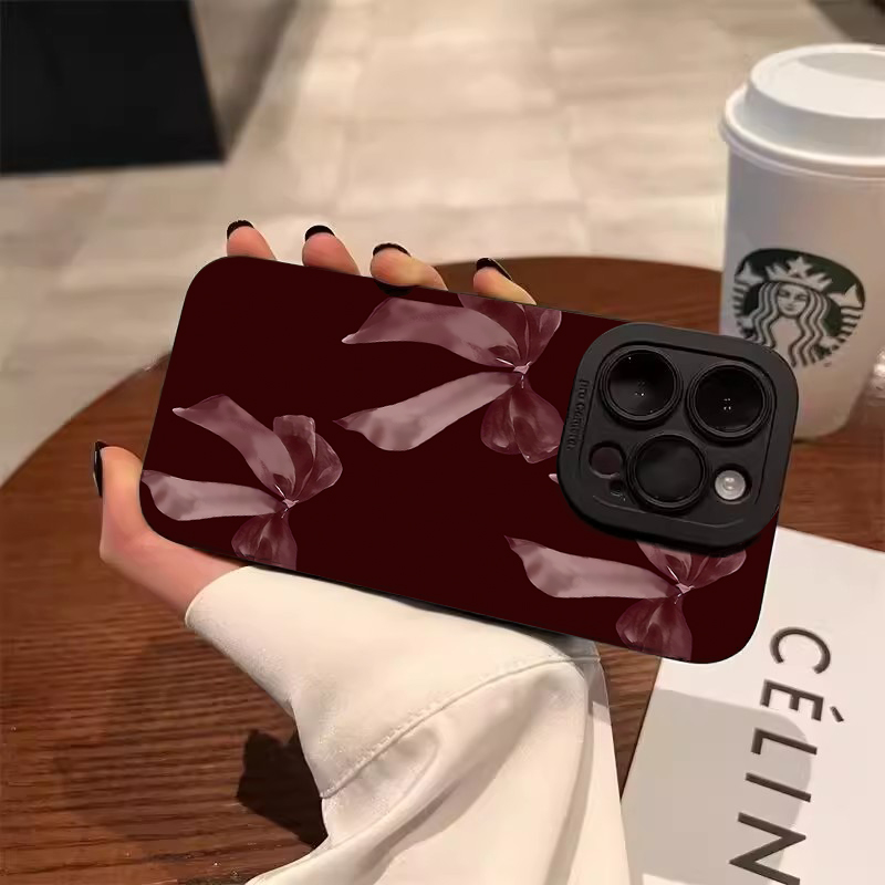 Şarap Kırmızısı Fiyonk Desenli - Phone Cases Red incelemesi ve fiyatı
