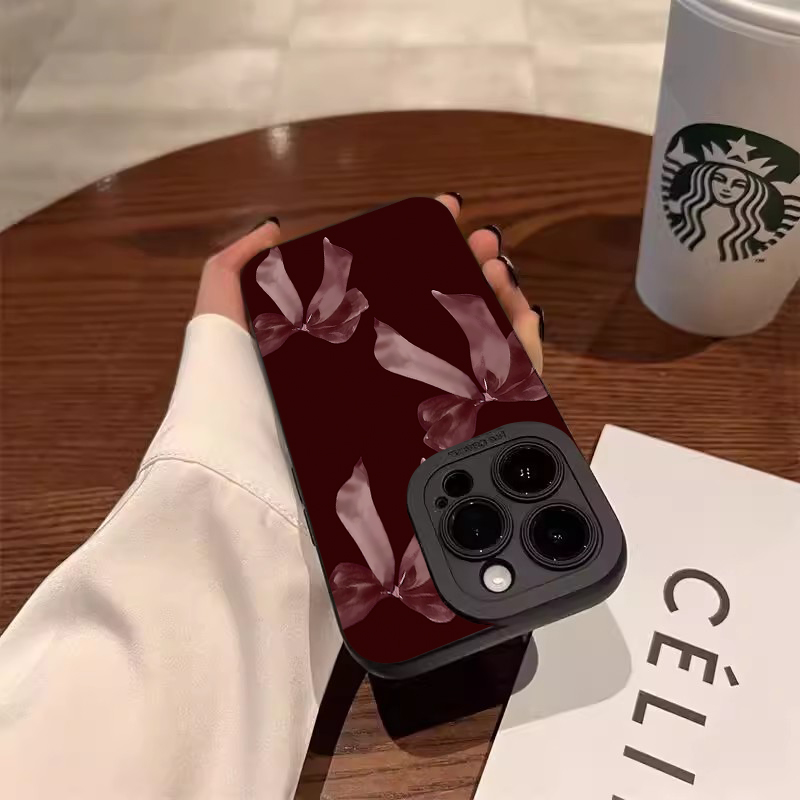Şarap Kırmızısı Fiyonk Desenli - Phone Cases Red incelemesi ve fiyatı